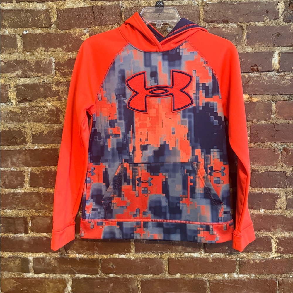 Under Armour Red and Blue Storm 1 Hoodie. Size Youth Lg